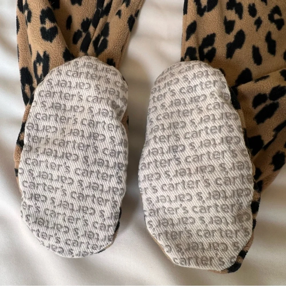 Baby Girls‎ One-Piece Leopard-Print Fleece Footed Pajamas 2T